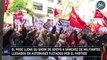 El PSOE llena su show de apoyo a Sánchez de militantes llegados en autobuses fletados por el partido