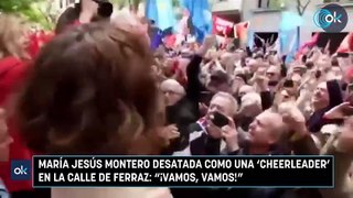 María Jesús Montero desatada como una ‘cheerleader’ en la calle de Ferraz: «¡¡Vamos, vamos!!»