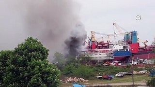Ordu'da tersanede gemi yangını