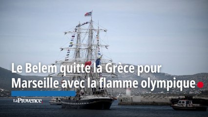 Le Belem quitte la Grèce pour Marseille avec la flamme olympique
