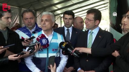 İmamoğlu, elektrikli metrobüsün test sürüşüne katıldı