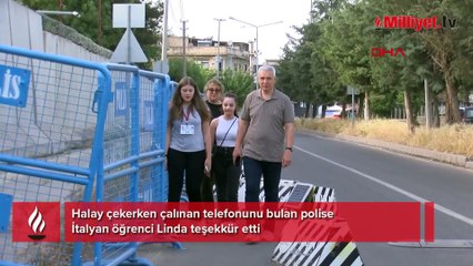 Halay çekerken çalınan telefonunu bulan polise İtalyan öğrenci Linda'dan teşekkür