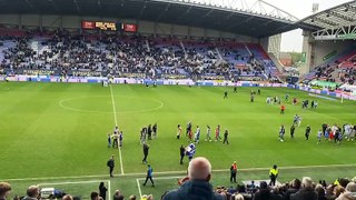 Wigan Athletic players do lap of honour