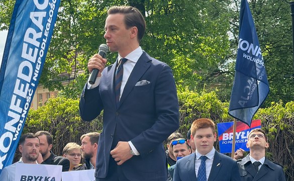 Krzysztof Bosak i Anna Bryłka przyjechali do Leszna. Marsz Konfederacji do Parlamentu Europejskiego 2024