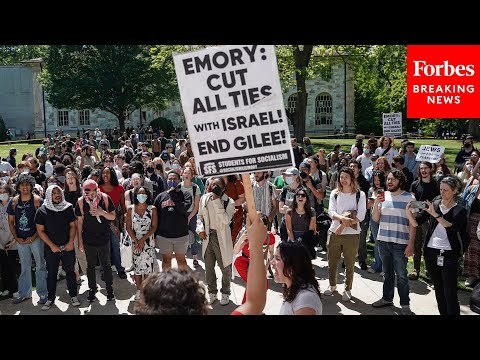 Pro-Palestinian Protestors Chant 'Stop Bombing Gaza Now' At Emory University
