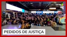 Após morte de Joca, tutores de cães protestam em aeroporto do Paraná