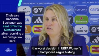 Hayes and Giráldez disagree over 'worst decision in UWCL history'