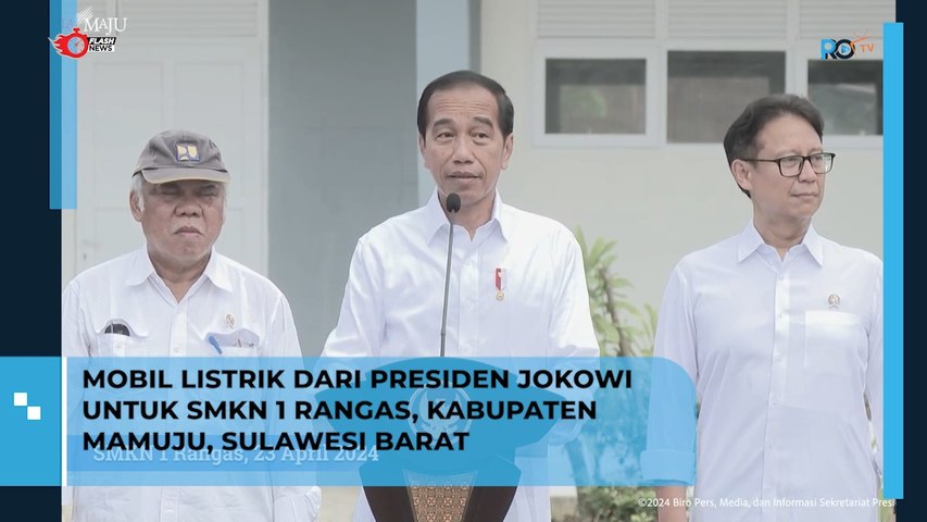 Mobil Listrik dari Presiden Jokowi untuk SMKN 1 Rangas, Kabupaten Mamuju, Sulawesi Barat