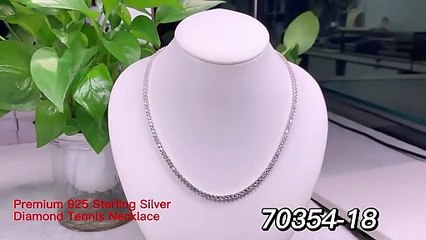 3mm 4mm 5mm Round Cubic Zirconia Tennis Chain 18K White Gold Plated Tennis Necklace for Men Diamond Chain Necklace for Women PRODUCTS