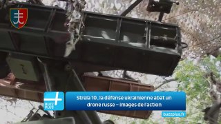 Strela 10 , la défense ukrainienne abat un drone russe – images de l'action