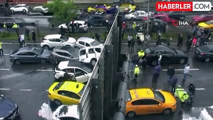Beşiktaş'ta zincirleme trafik kazası: Çok sayıda araç birbirine girdi