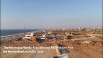 صور وفيديو للرصيف الأمريكي بغزة