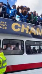 Stockport County fans celebrate League Two title at champions parade