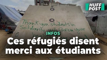 Video herunterladen: Des réfugiés palestiniens remercient les étudiants américains pour leur soutien