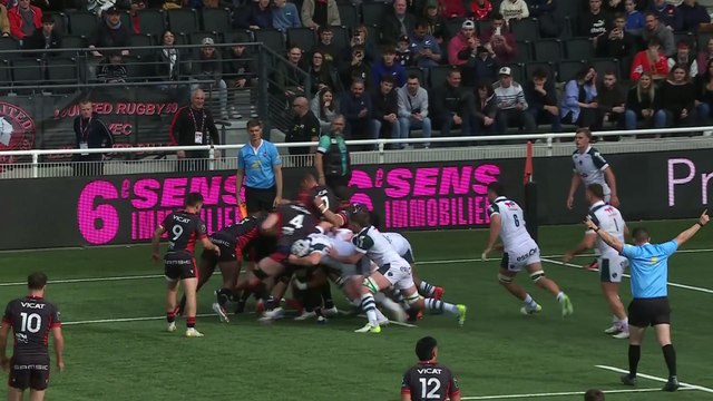 TOP 14 - Essai de Joel KPOKU (LOU) - LOU Rugby - Section Paloise
