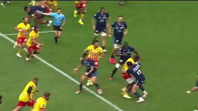 TOP 14 - Essai de Lucas DUBOIS (USAP) - Montpellier Hérault Rugby - USA Perpignan