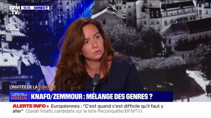 Sarah Knafo (Reconquête): avec Éric Zemmour, "on a la même ambition pour la France"
