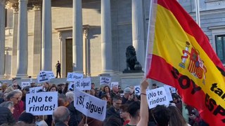 Manifestación en apoyo a Pedro Sánchez en Madrid.