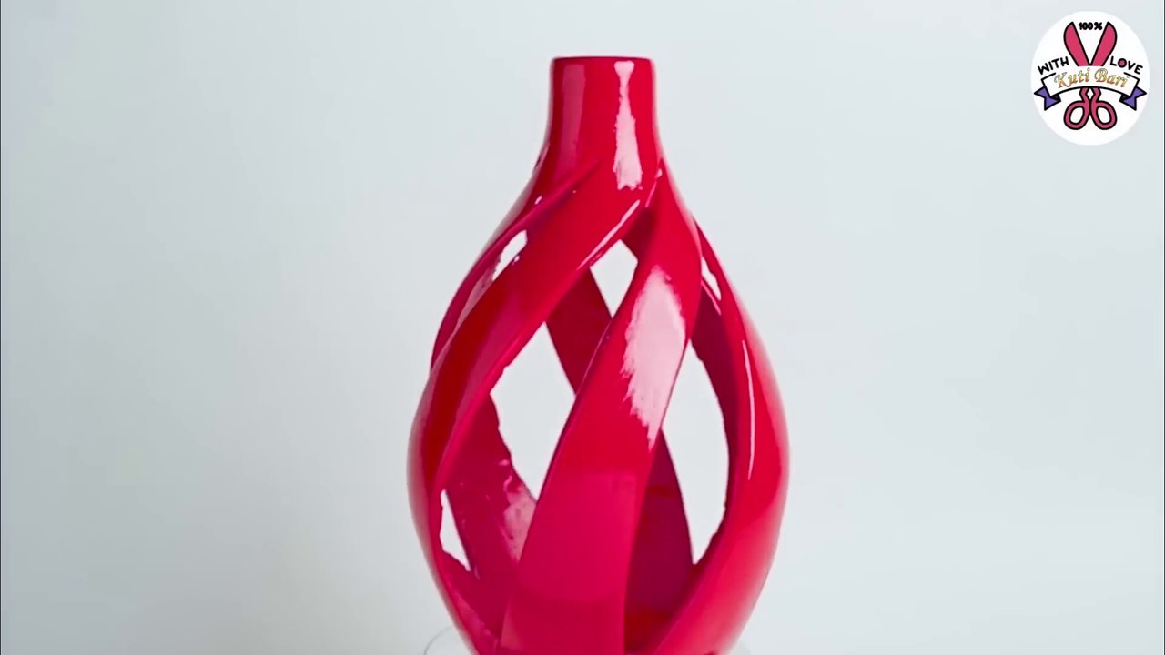 Table lamp making  Plastic bottle Corner Flower vase  Lighting lamp making