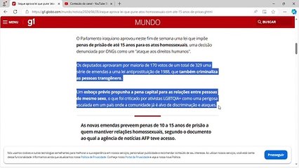 Iraque aprova lei que pune 'atos homossexuais' com até 15 anos de prisão