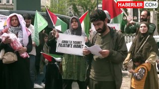 Direniş Çadırı Gönüllüleri AKP Genel Merkezi'nde İsrail Ticaretini Protesto Etti