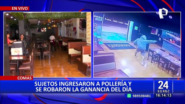 Sujetos ingresan a pollería en Comas y se llevan las ganancias del día