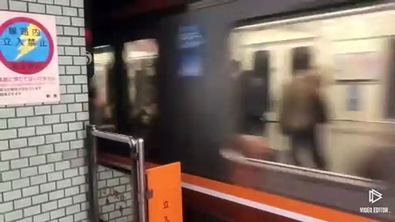 大阪メトロ堺筋線日本橋駅　電車停車シーン2本