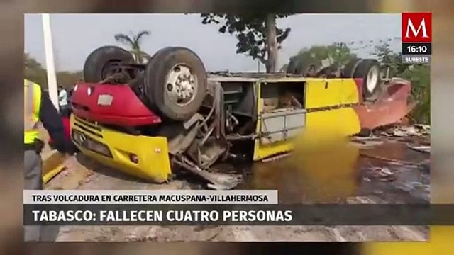 Un accidente vial en Tabasco cobra la vida de cuatro personas