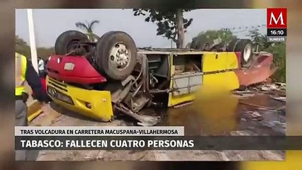 Un accidente vial en Tabasco cobra la vida de cuatro personas