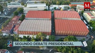 Jorge Álvarez Máynez arriba a los Estudios Churubusco para el segundo debate presidencial