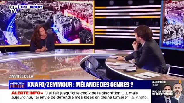 Sarah Knafo tacle Benjamin Duhamel sur BFM TV après une question sur son couple avec Eric Zemmour : Vous aussi on vous accuse d'être pistonné, d'être le fils de, le neveu de...