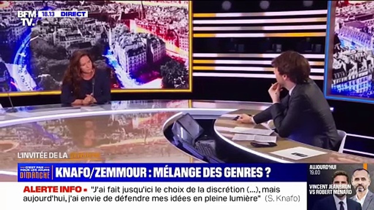 Sarah Knafo tacle Benjamin Duhamel sur BFM TV après une question sur son couple avec Eric Zemmour   : "Vous aussi on vous accuse d'être pistonné, d'être le fils de, le neveu de..."