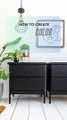 Monochromatic Stencil Design | Painted Nightstand Makeover