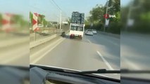 Bursa'da trafikteki tehlikeli yük kameralara yansıdı! Canlarını hiçe saydılar