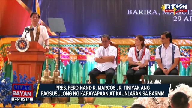 PBBM, tiniyak ang pagsusulong ng kapayapaan at kaunlaran sa BARMM