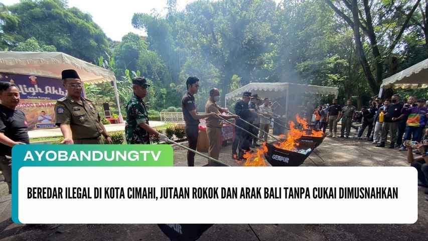 Beredar Ilegal di Kota Cimahi, Jutaan Rokok dan Arak Bali Tanpa Cukai Dimusnahkan