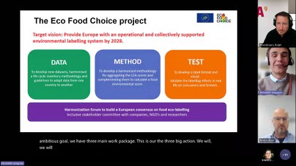 Présentation Webinar of ECO FOOD CHOICE Life project