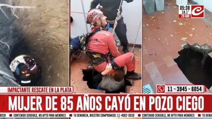 ¡Abuelita de 85 años cayó a un pozo ciego de siete metros!
