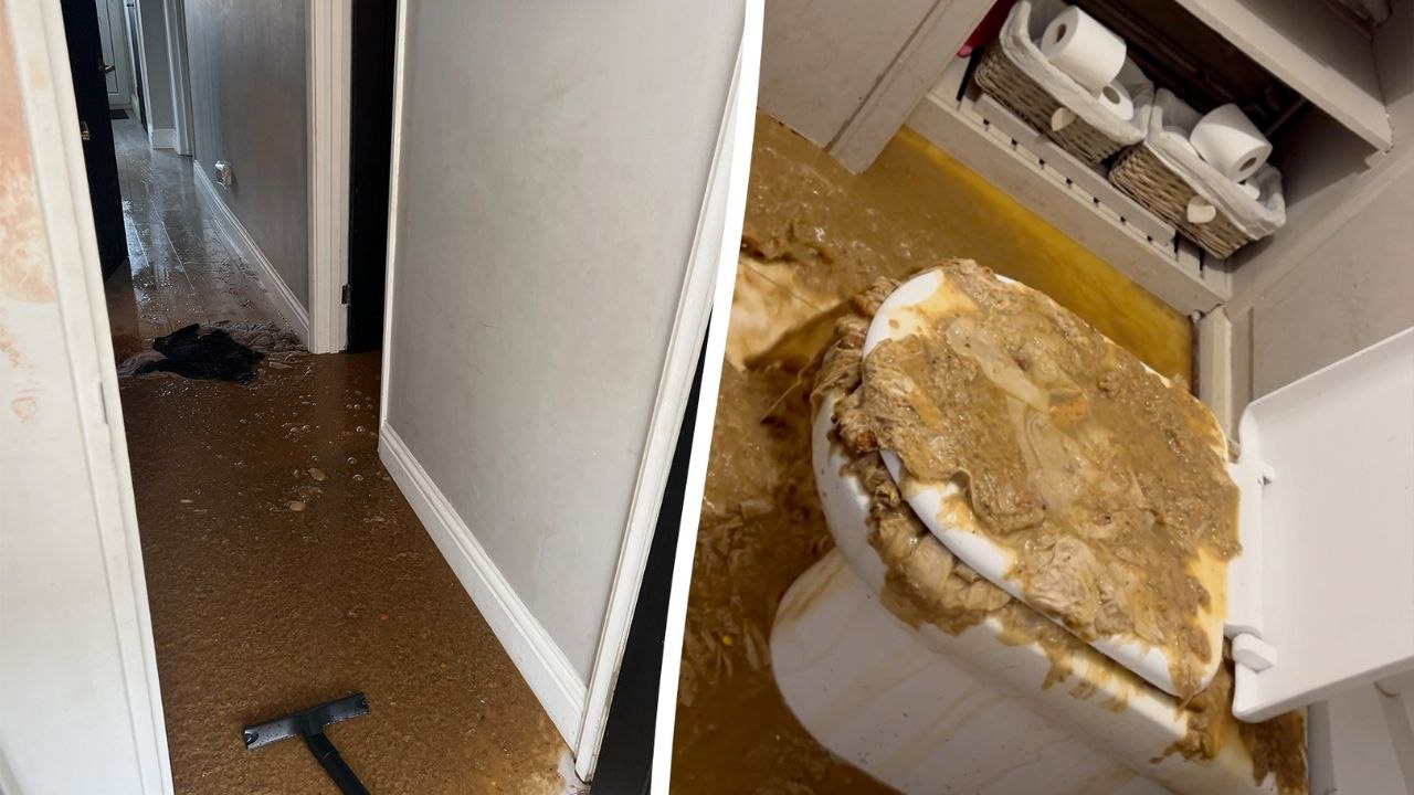 Frau ging mit 30.000-Euro-Rechnung und unbewohnbarem Haus weg, nachdem Abwasser aus der Toilette übergelaufen war