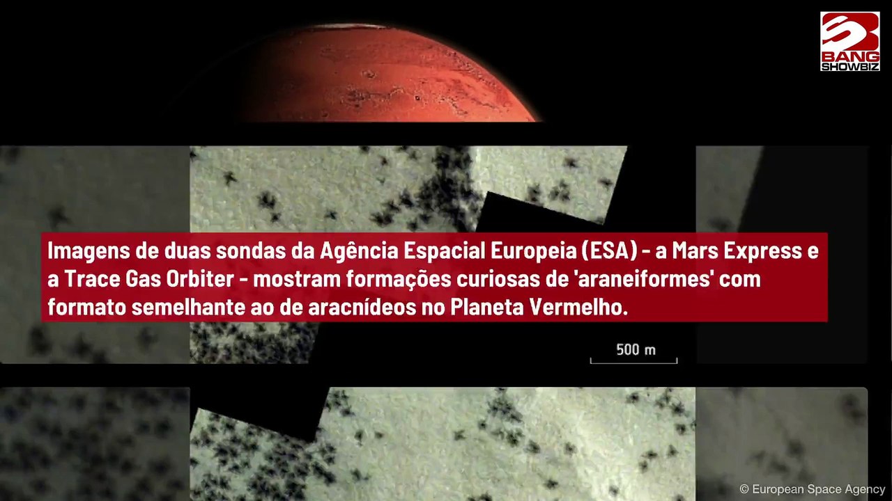 Imagens curiosas de formações 'araneiformes' em Marte são divulgadas por Agência Espacial