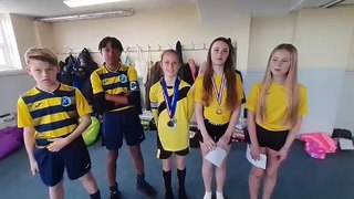 Primary school pupils at Sunderland school celebrate cup finals success