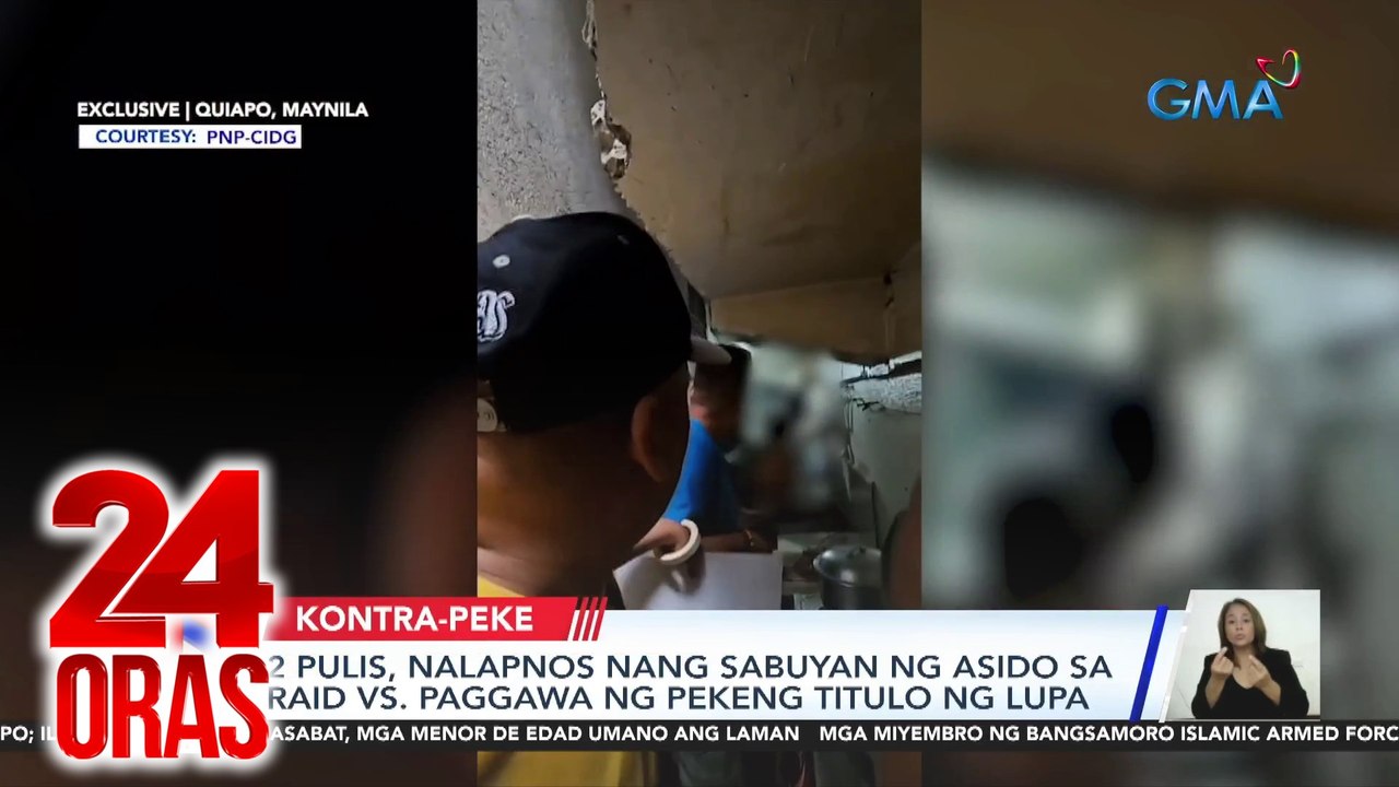 24 Oras Part 1: Mga pulis na sinabuyan ng asido; epekto ng matinding init; namataang barko ng China sa gunnery exercise; tigil-pasada kontra PUV modernization; "vitamin sea" ganap ni Glaiza, atbp.