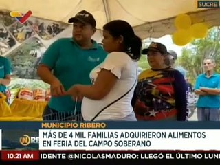 Feria del Campo Soberano benefició más de 4 mil familias del mcpio. Ribero del edo. Sucre