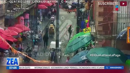 Así cayó un ladrón que le arrancó una cadena a una mujer en el Centro Histórico de la CDMX