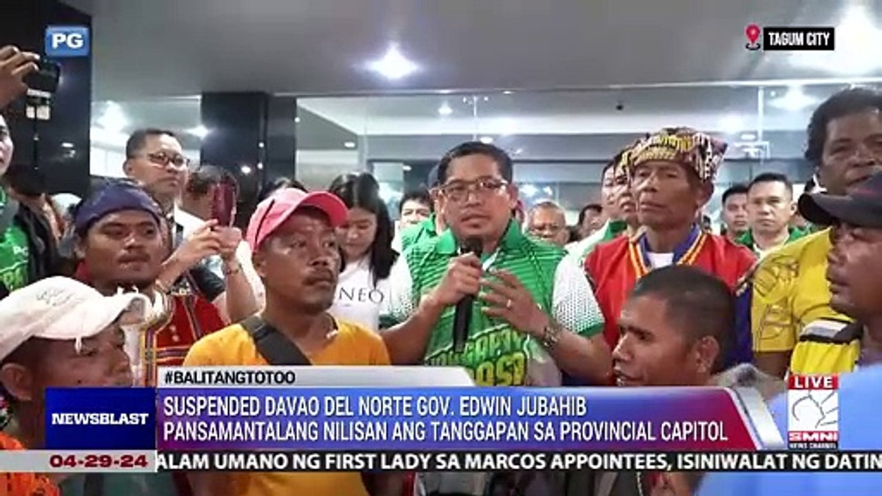 Suspended Davao del Norte Gov. Edwin Jubahib pansamantalang nilisan ang
