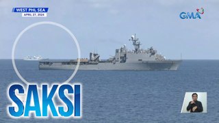 3 warship ng China, namataan habang ineensayo ng US at PH ang heavy machine guns sa Balikatan | Saksi