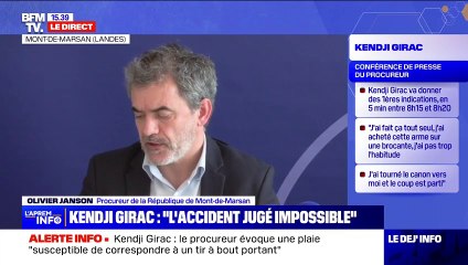 Extrait de la conférence de presse du procureur de la République Olivier Janson au sujet de l'affaire Kendji Girac : il révèle les mots qu'aurait dit l'artiste quand il a été retrouvé par ses proches.