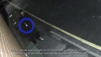 Man caught on CCTV with weapon before stabbing man in unprovoked attack