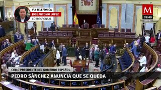 Pedro Sánchez anuncia que seguirá como presidente del Gobierno Español