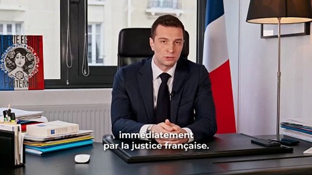 Le Président du Rassemblement National, Jordan Bardella prend la parole, ce soir avec tristesse et colère sur les réseaux sociaux